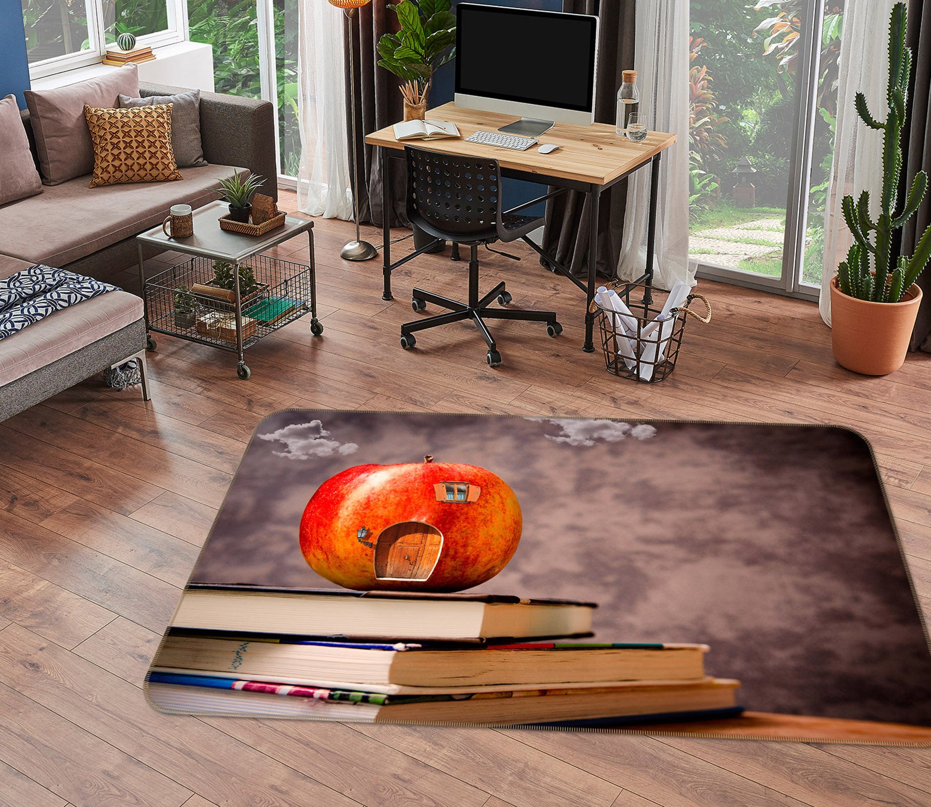 3D Book Apple 36102 Non Slip Rug Mat
