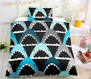 3D Shark Mouth 6006 Bed Pillowcases Quilt