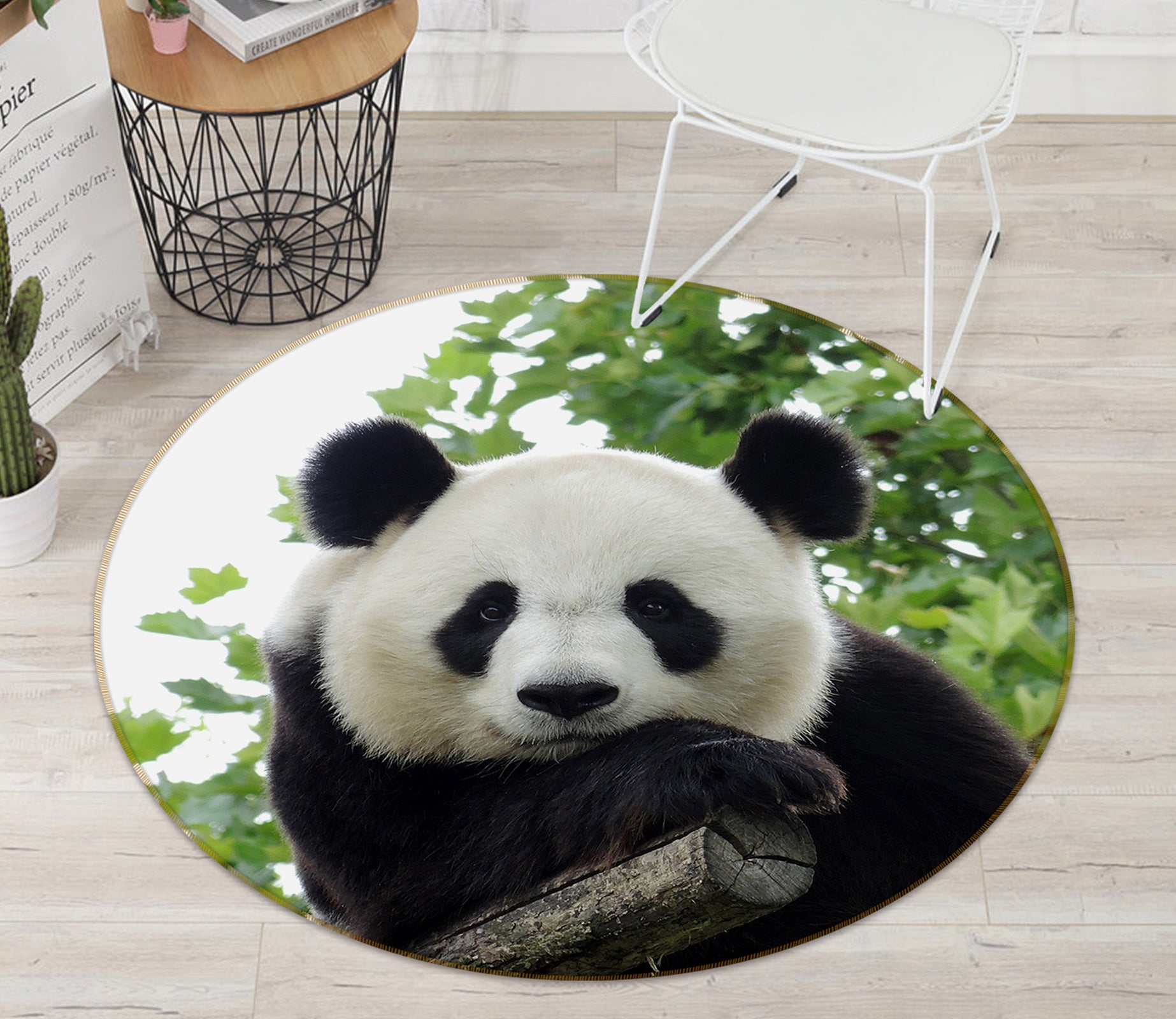 3D Panda 37232 Animal Round Non Slip Rug Mat