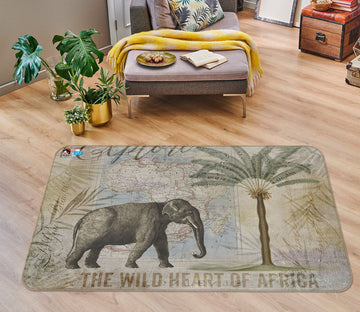 3D Elephant Trees 83002 Andrea haase Rug Non Slip Rug Mat
