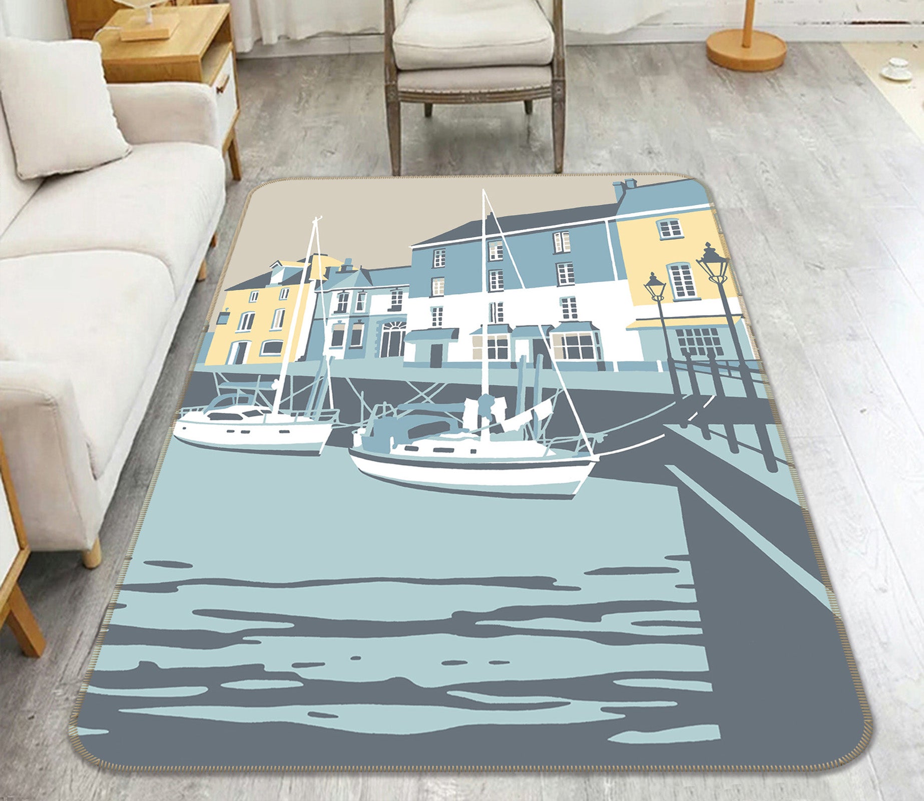 3D Houses Vessel 84290 Steve Read Rug Non Slip Rug Mat