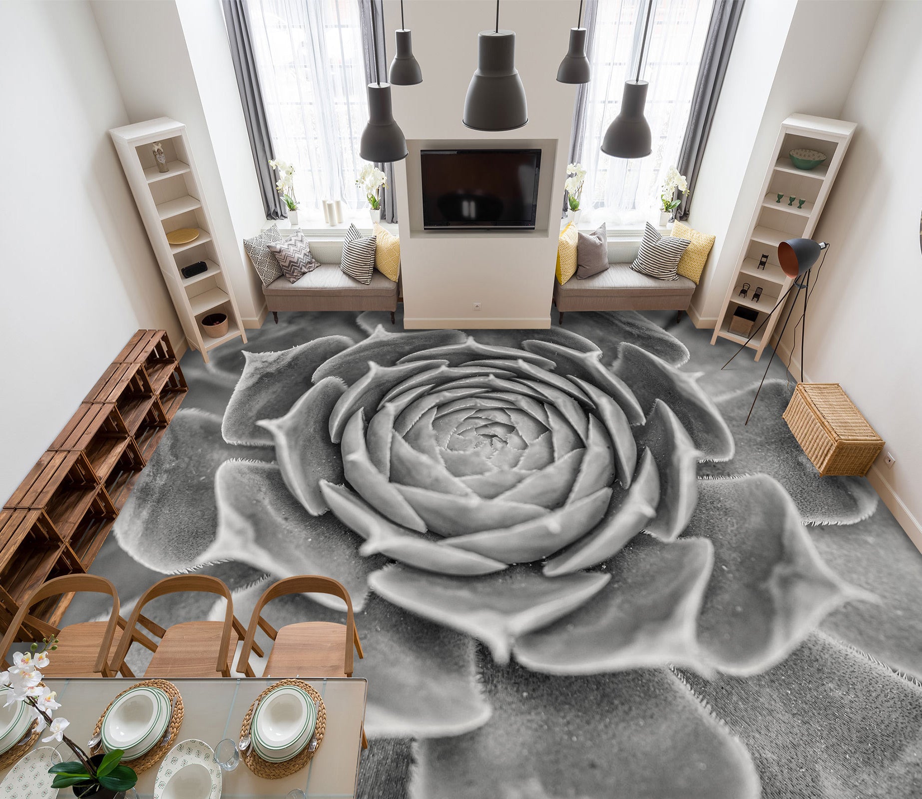 3D Succulent Plants 9853 Assaf Frank Floor Mural