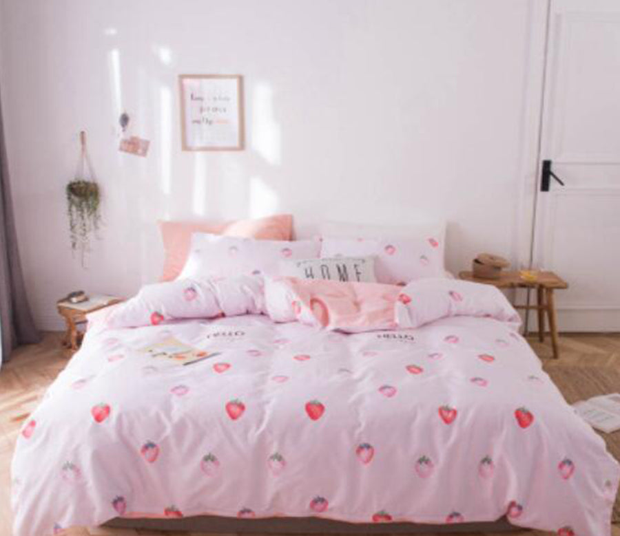 3D Strawberry 15170 Bed Pillowcases Quilt
