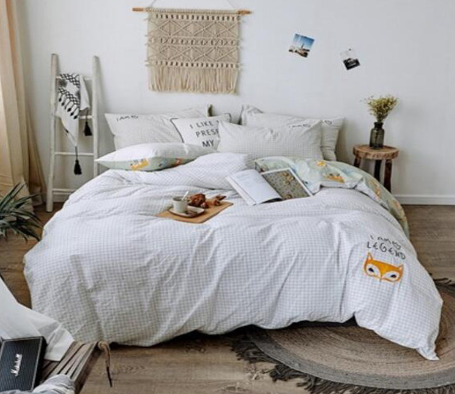 3D White Fox 20270 Bed Pillowcases Quilt