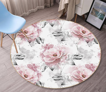 3D Flowers 29108 Round Non Slip Rug Mat