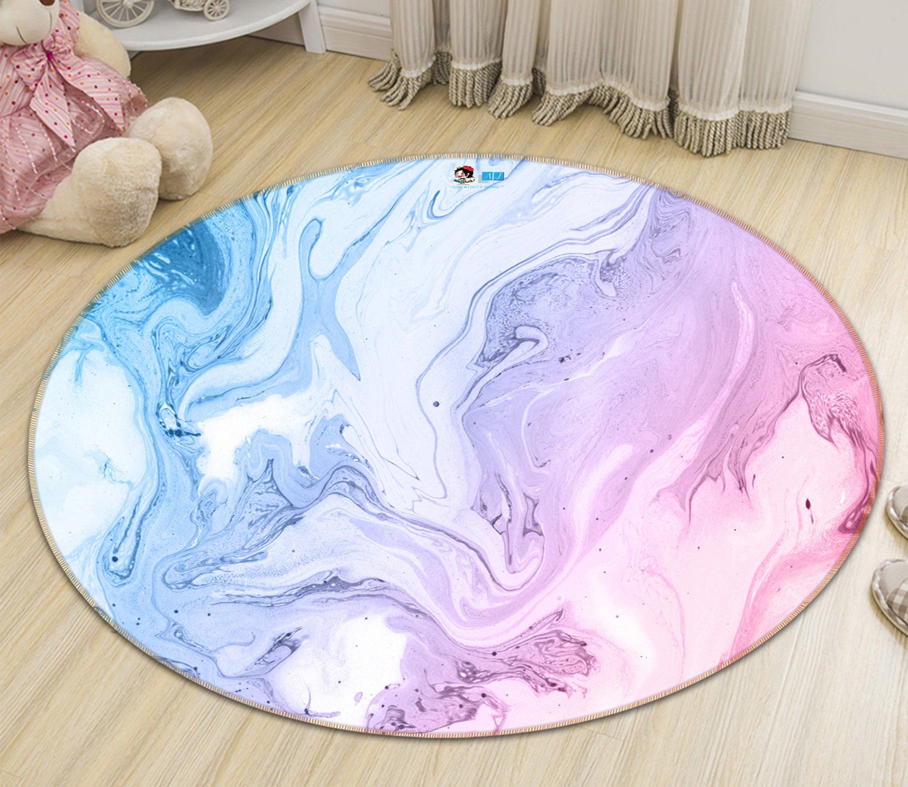 3D Pink Water Ripple 238 Round Non Slip Rug Mat Mat AJ Creativity Home 