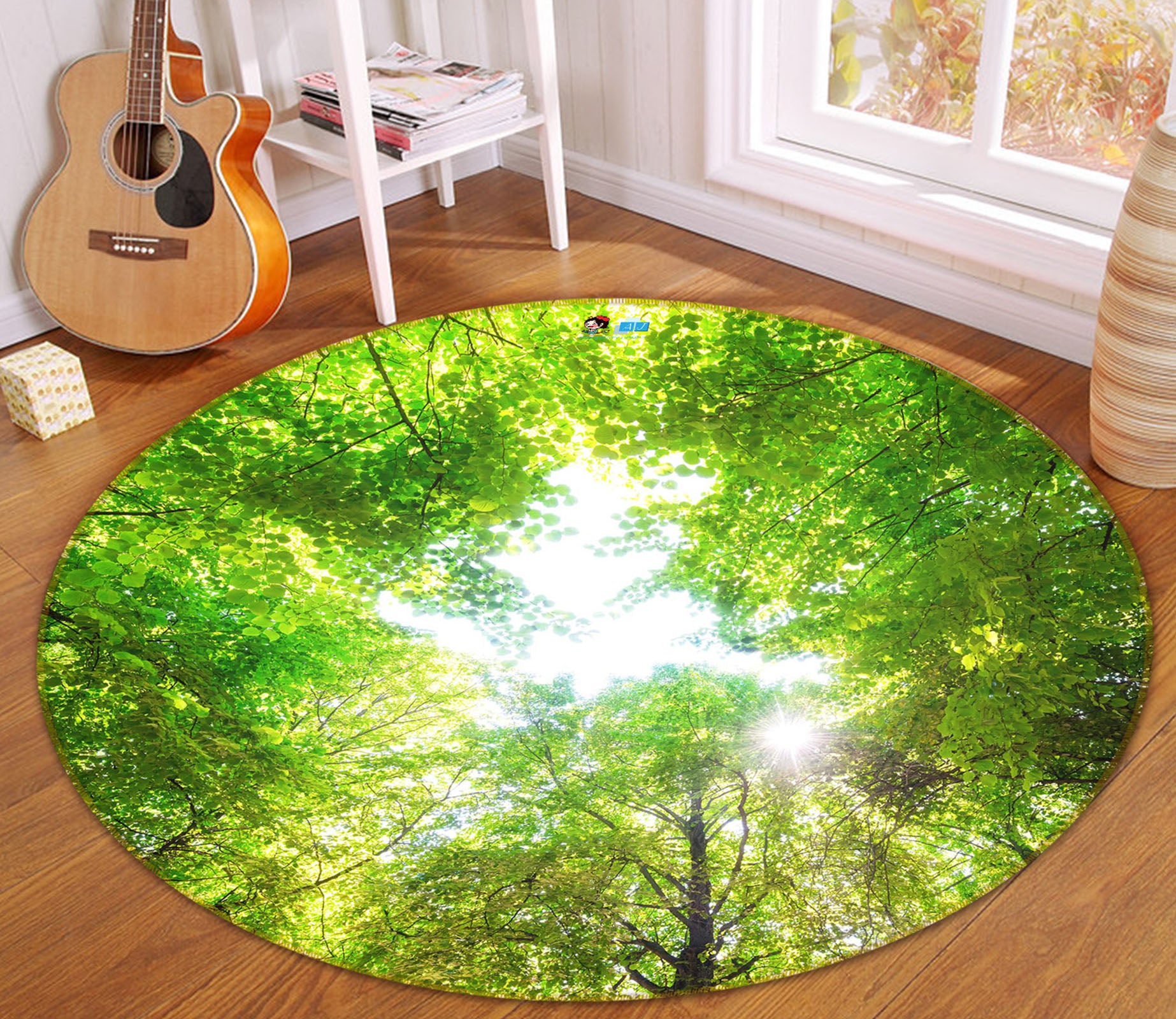 3D Tree Sunlight 72096 Round Non Slip Rug Mat