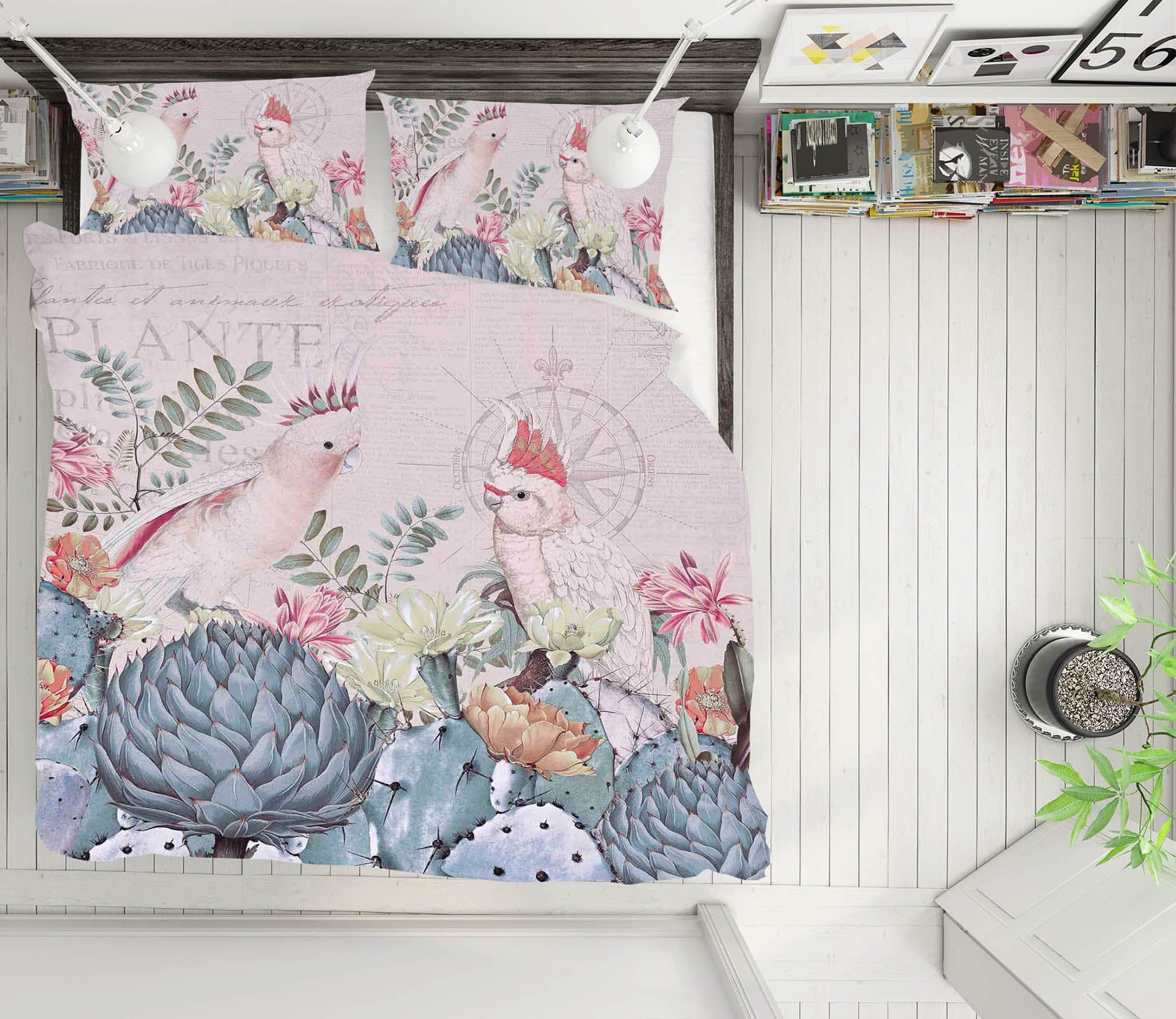 3D Desert Cockatoos 2111 Andrea haase Bedding Bed Pillowcases Quilt Quiet Covers AJ Creativity Home 