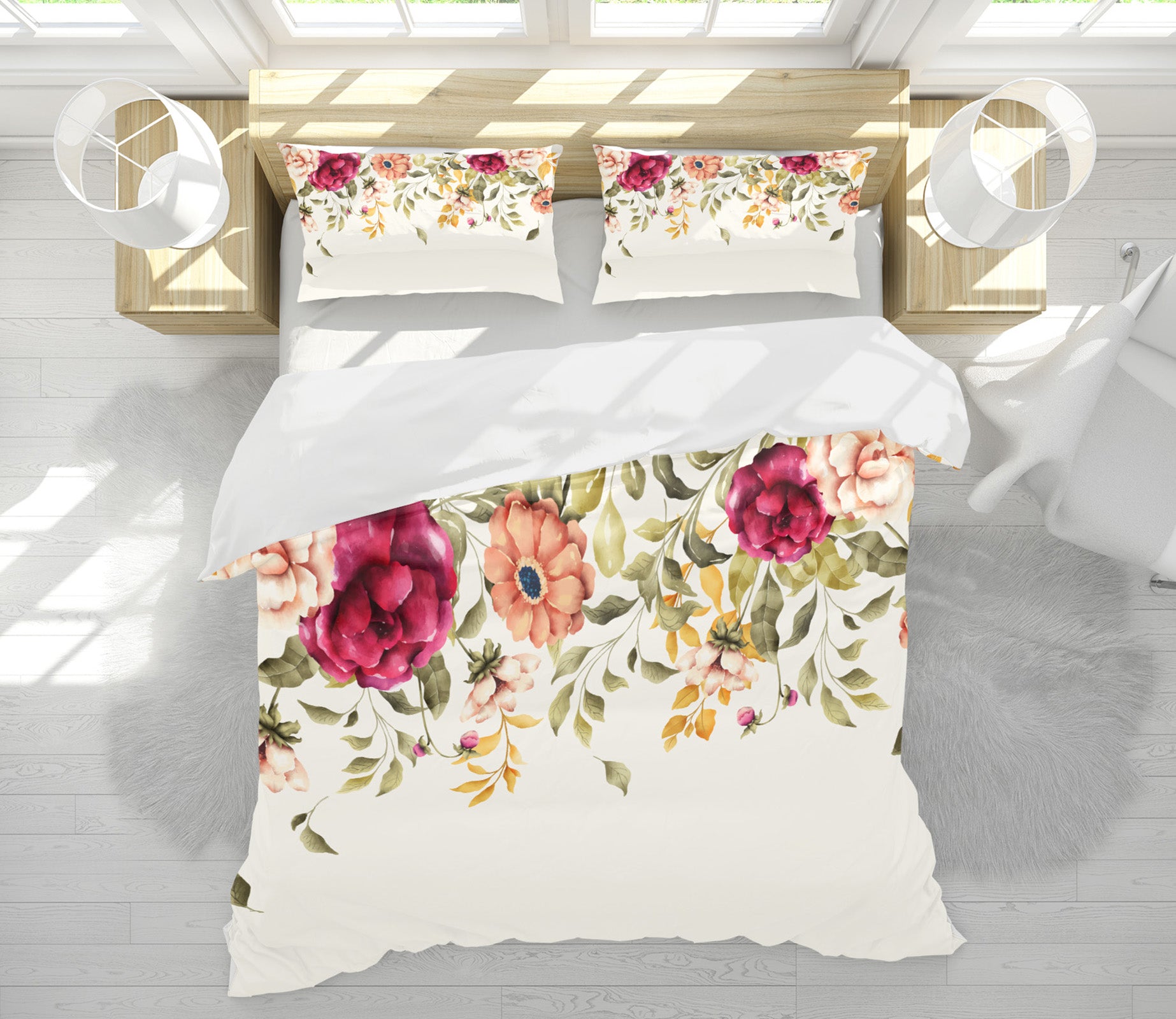3D Flowers 61003 Bed Pillowcases Quilt