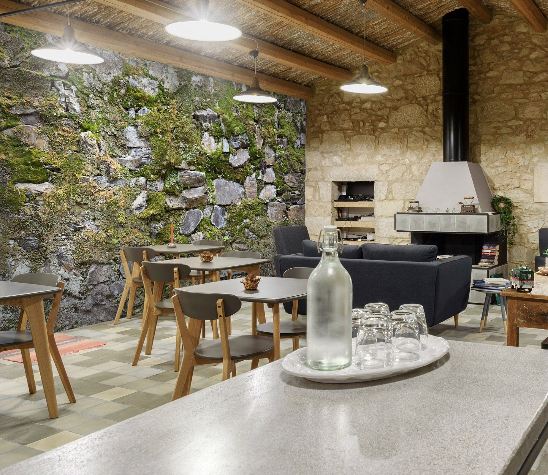 3D Moss Stones 1934 Wall Murals Wallpaper AJ Wallpaper 2 