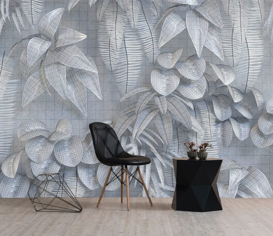 3D Minimalistic Leaves WG214 Wall Murals Wallpaper AJ Wallpaper 2 