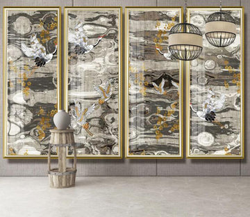 3D Crane Painting WC2230 Wall Murals