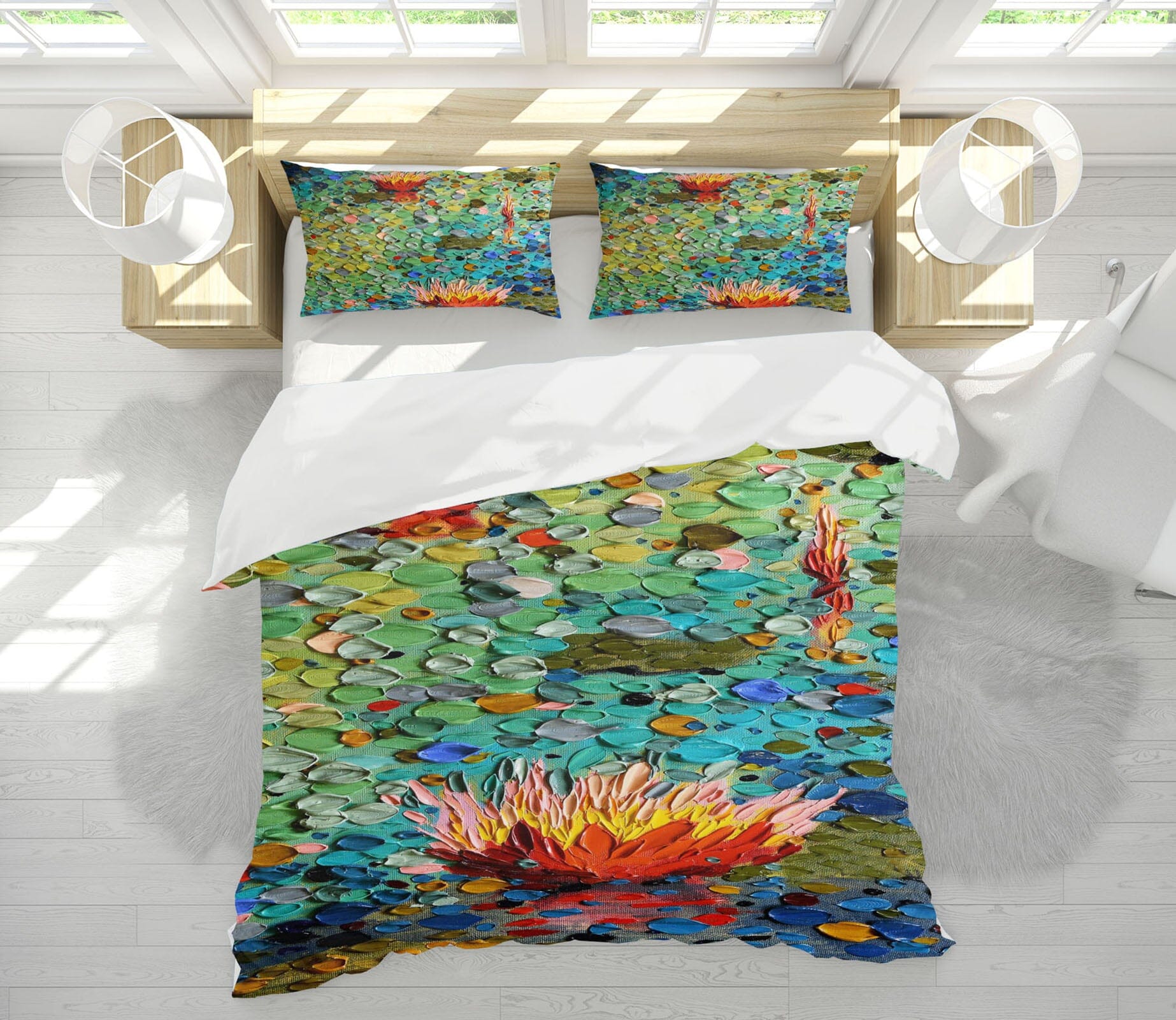 3D Lotus Pond 2120 Dena Tollefson bedding Bed Pillowcases Quilt Quiet Covers AJ Creativity Home 