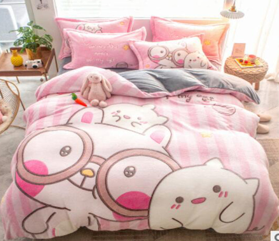 3D Cartoon Animals 14192 Bed Pillowcases Quilt