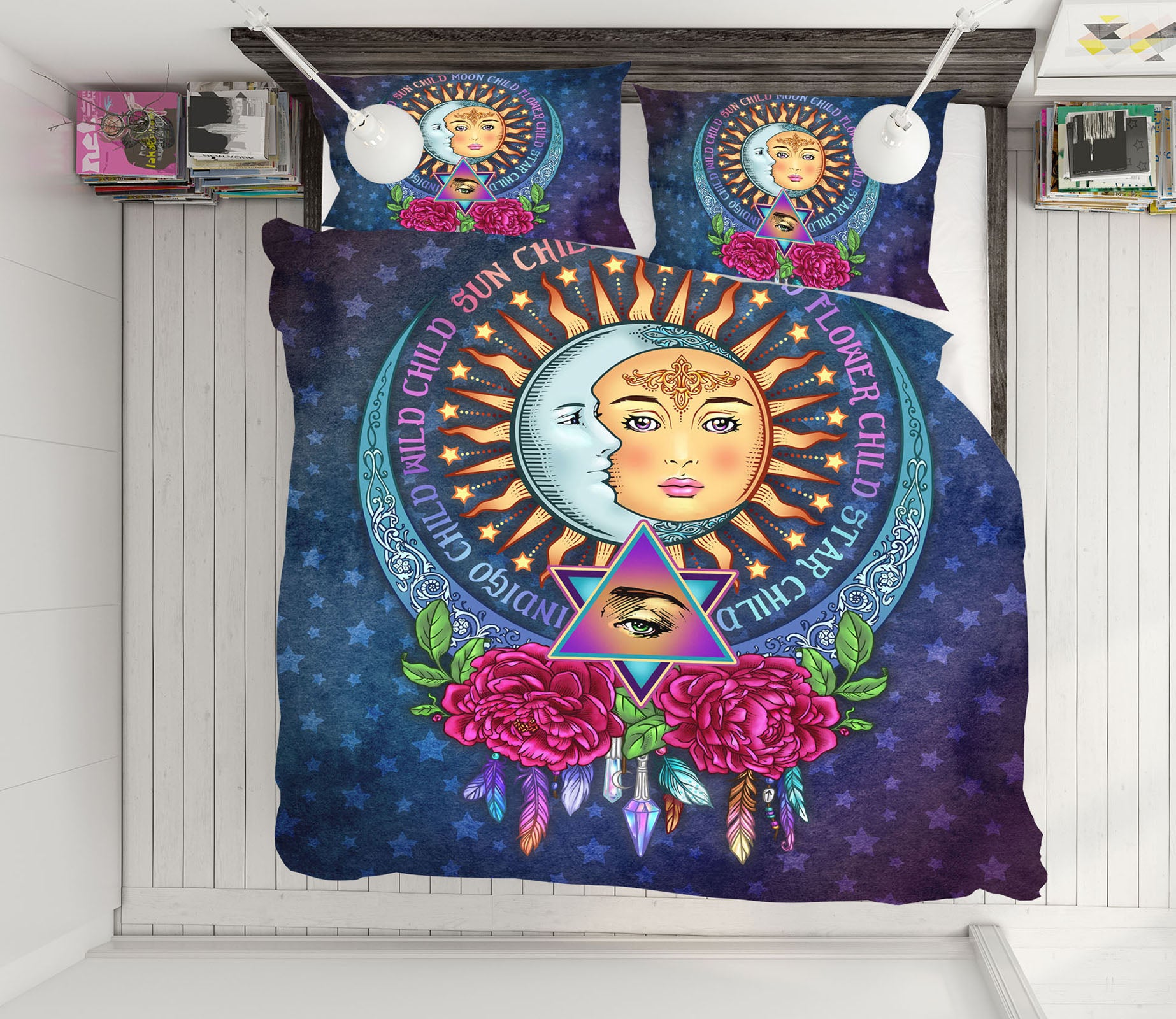 3D Sun Moon Flower 8823 Brigid Ashwood Bedding Bed Pillowcases Quilt Cover Duvet Cover