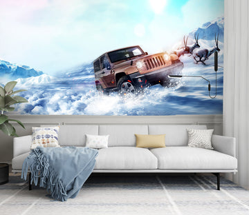 3D Sea Deer Car 290 Vehicle Wall Murals