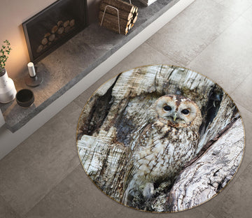 3D Owl 82037 Animal Round Non Slip Rug Mat