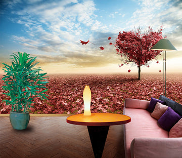 3D Heart Shaped Leaves 1036 Wall Murals
