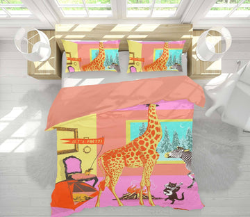 3D Animal Party 2108 Showdeer Bedding Bed Pillowcases Quilt Quiet Covers AJ Creativity Home 