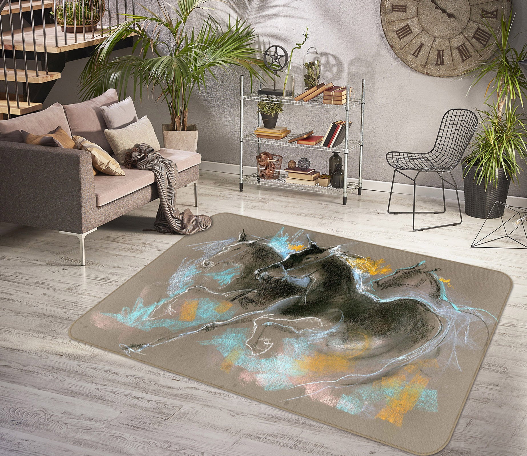3D Horse 84123 Anne Farrall Doyle Rug Non Slip Rug Mat