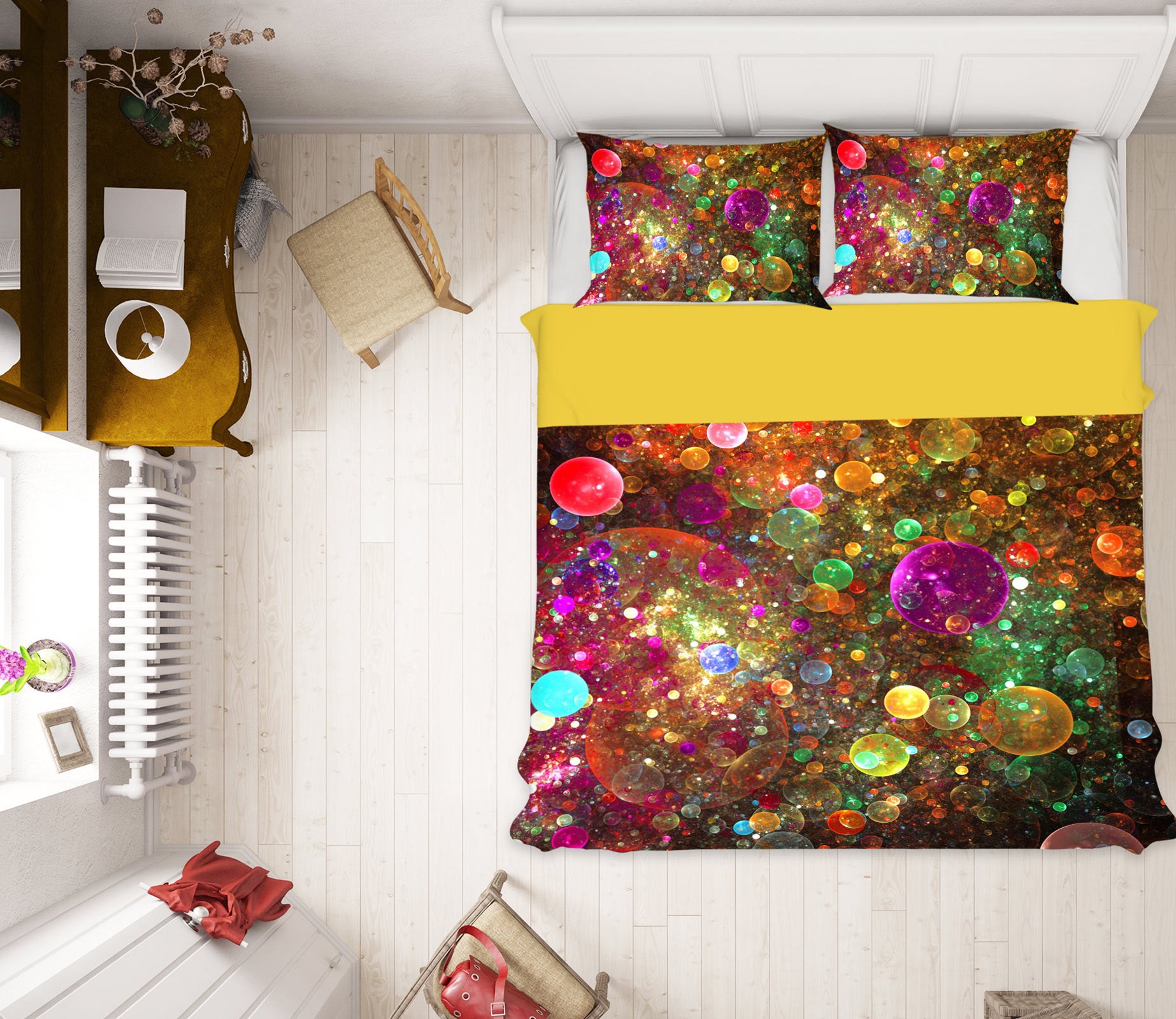 3D Color Circle 13192 Bed Pillowcases Quilt