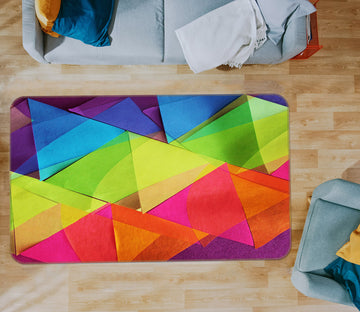 3D Colored Triangle 70056 Shandra Smith Rug Non Slip Rug Mat