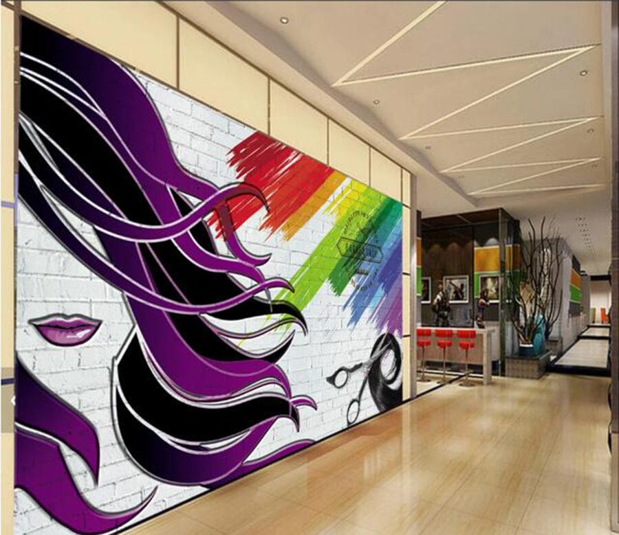 3D Purple Hair 1522 Wall Murals Wallpaper AJ Wallpaper 2 