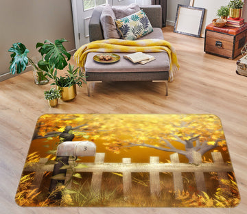 3D White Fence 75183 Non Slip Rug Mat