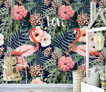 3D Pink Flamingo WG163 Wall Murals Wallpaper AJ Wallpaper 2 
