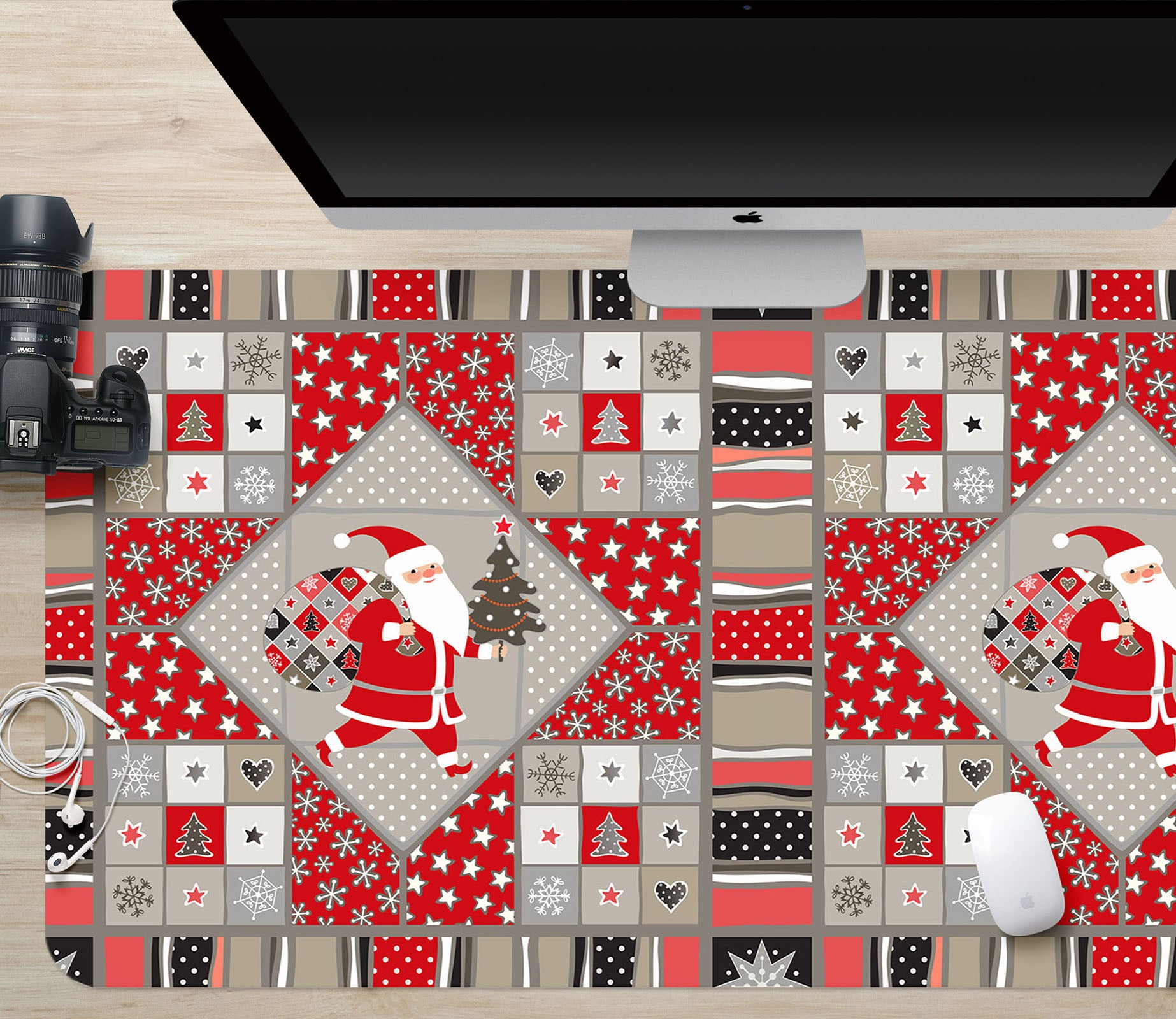 3D Santa Claus Pattern 51248 Christmas Desk Mat Xmas