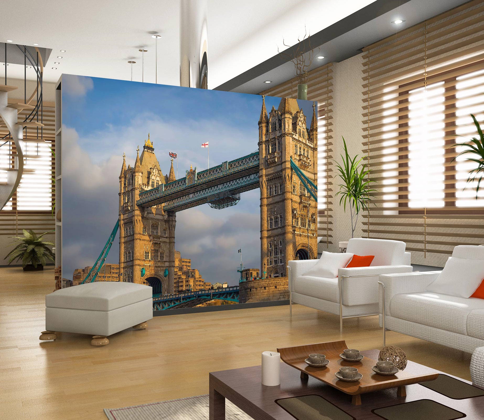 3D Bridge Building 91105 Alius Herb Wall Mural Wall Murals