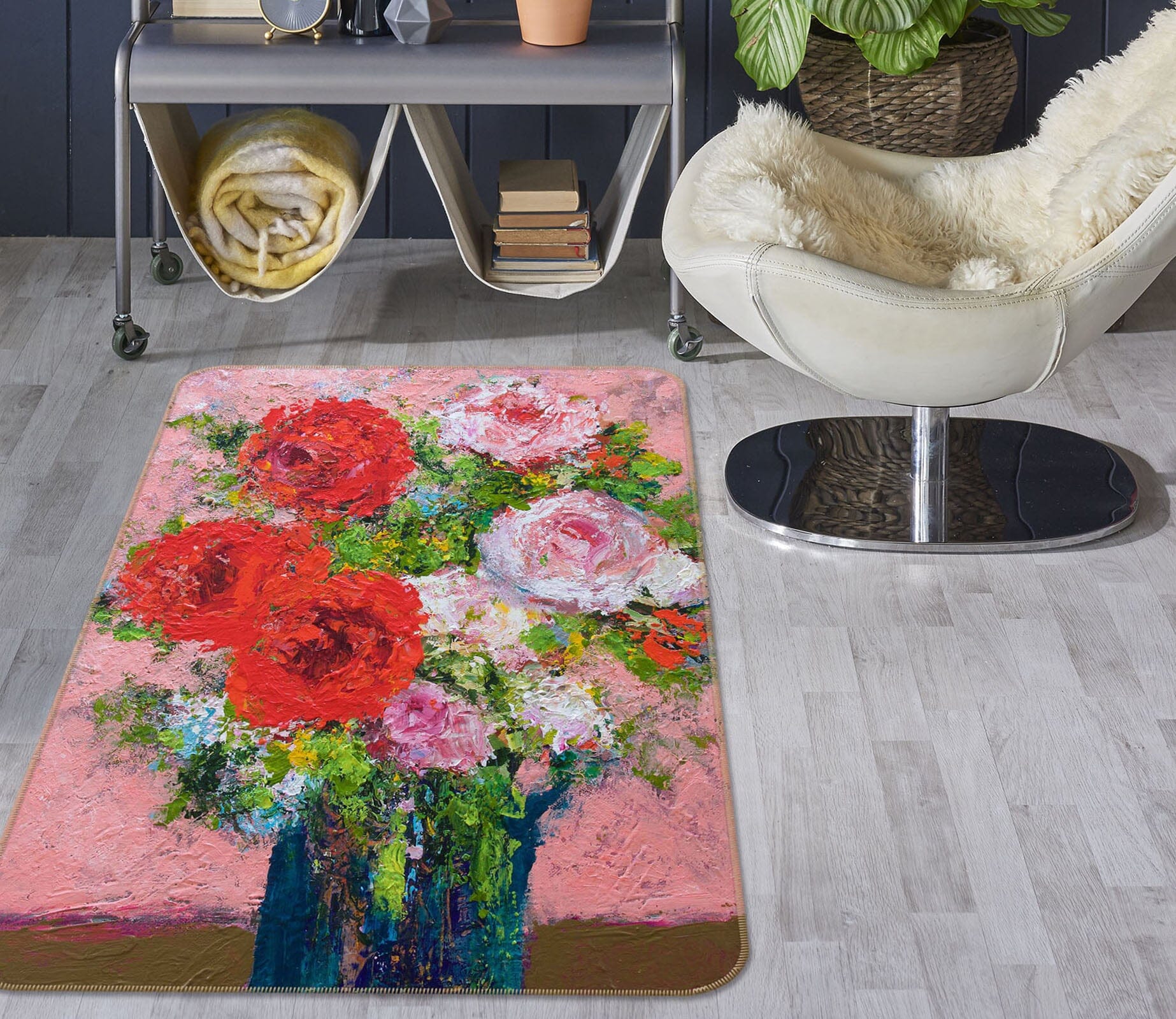 3D Vase Flowers 3007 Allan P. Friedlander Rug Non Slip Rug Mat Mat AJ Creativity Home 