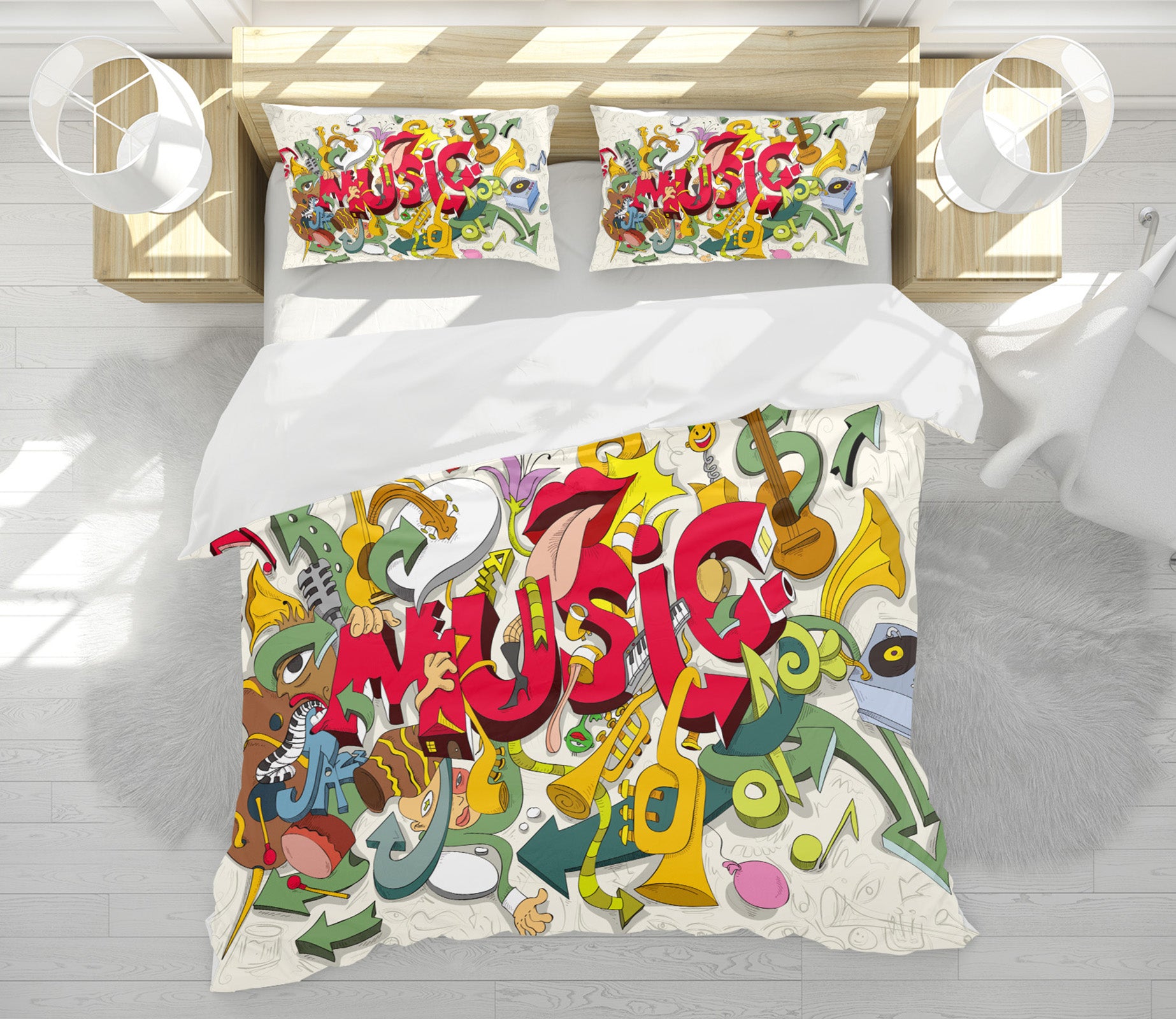 3D Musical Instrument 15038 Bed Pillowcases Quilt