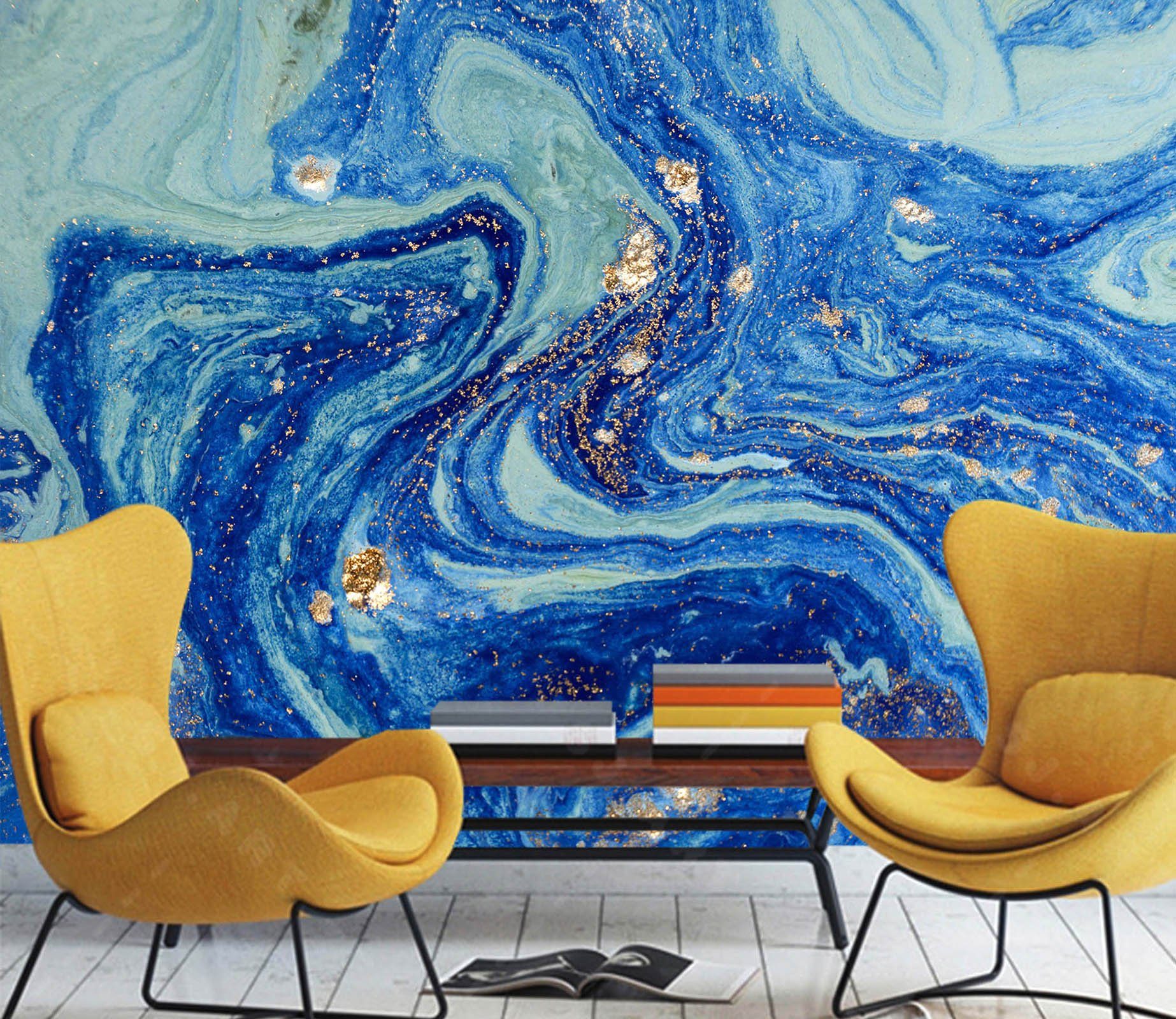 3D Flowing Blue Graffiti 55 Wallpaper AJ Wallpaper 