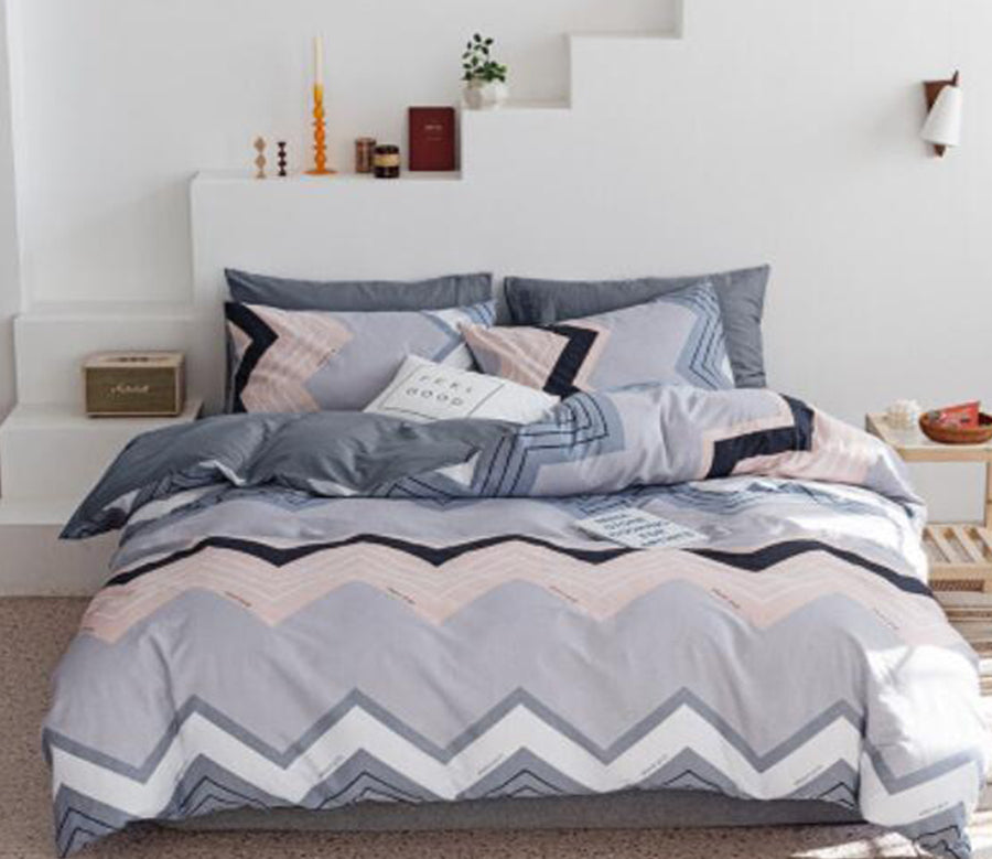 3D Gray Curve Stitching 14061 Bed Pillowcases Quilt