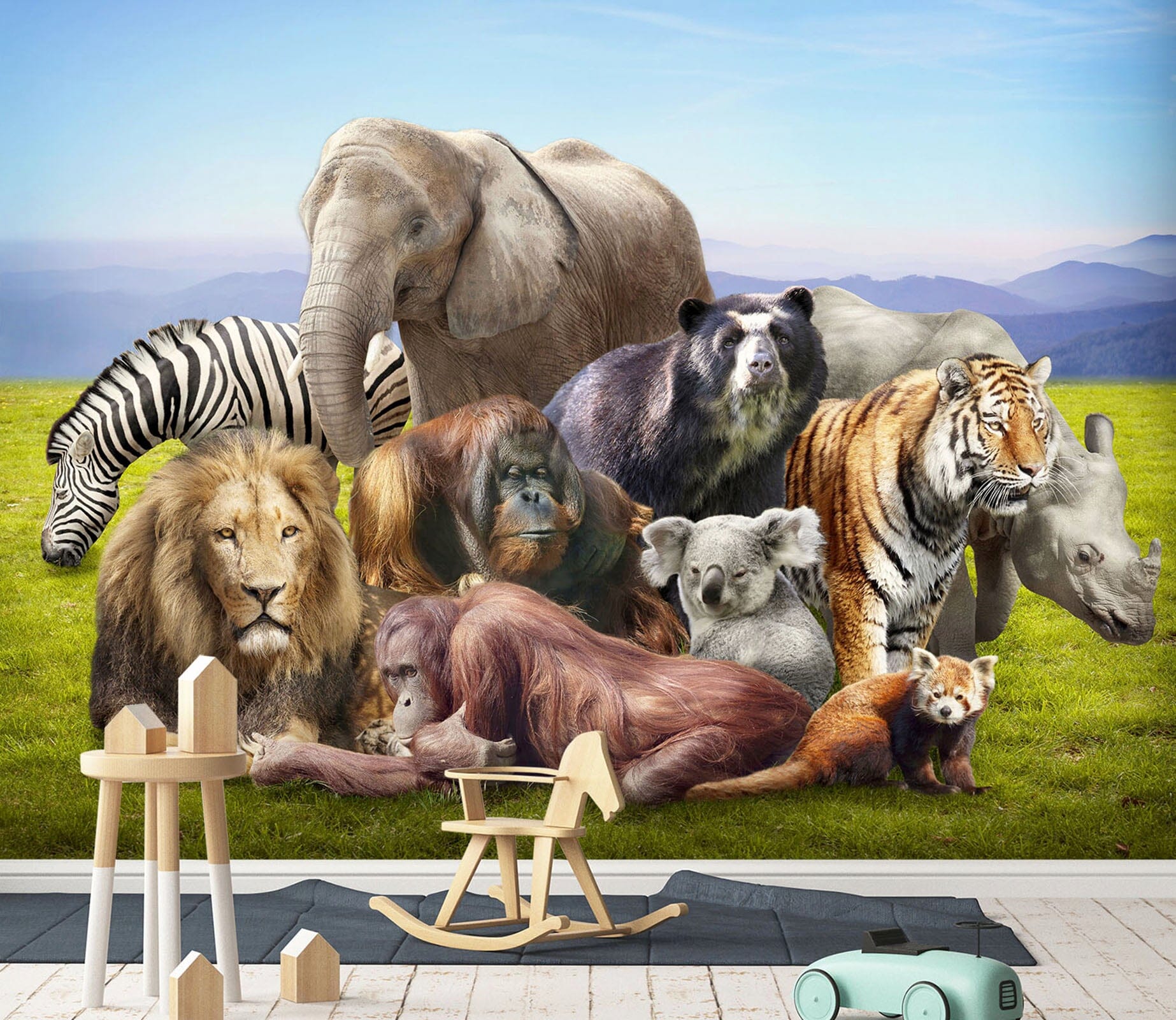 3D Elephant Lion Bear 368 Wall Murals Wallpaper AJ Wallpaper 2 