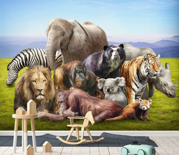 3D Elephant Lion Bear 368 Wall Murals Wallpaper AJ Wallpaper 2 