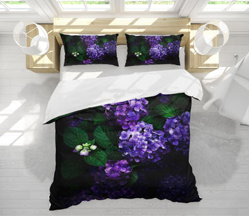 3D Purple Hydrangea 2009 Noirblanc777 Bedding Bed Pillowcases Quilt Quiet Covers AJ Creativity Home 
