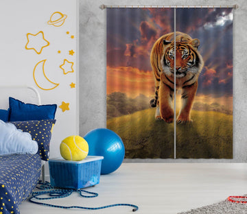 3D Rising Tiger 065 Vincent Hie Curtain Curtains Drapes Curtains AJ Creativity Home 
