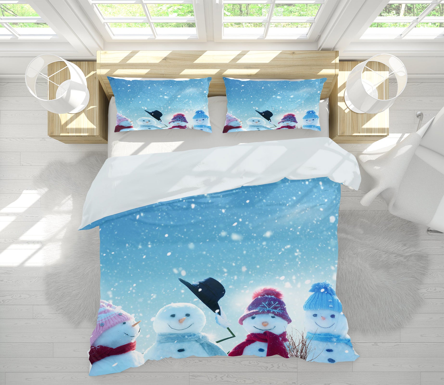 3D Snowman 51002 Christmas Quilt Duvet Cover Xmas Bed Pillowcases