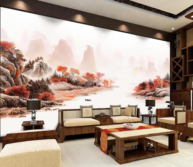3D Water Mountain 350 Wall Murals Wallpaper AJ Wallpaper 2 