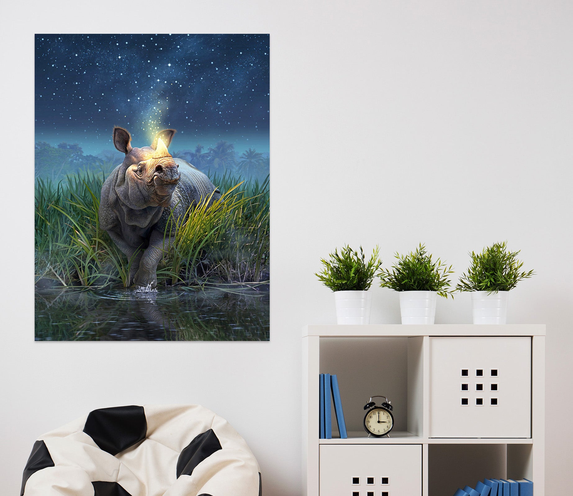 3D Rhinoceros Unicornis 85202 Jerry LoFaro Wall Sticker