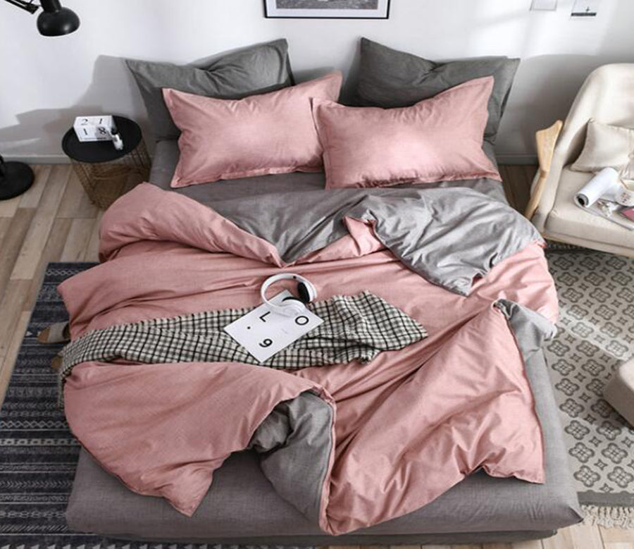 3D Gray Pink 2171 Bed Pillowcases Quilt