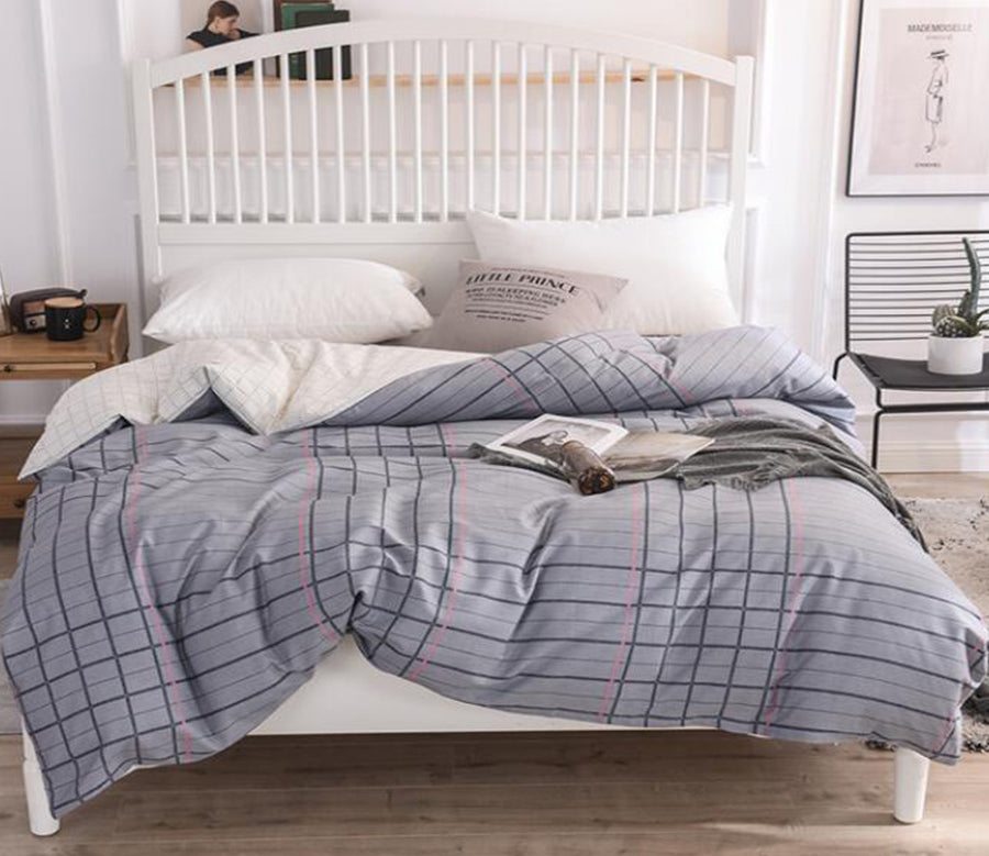 3D Dark Gray Lines 4137 Bed Pillowcases Quilt