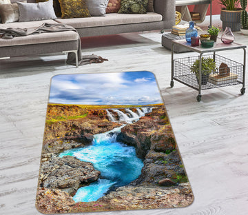 3D Mountains Rivers 26212 Non Slip Rug Mat