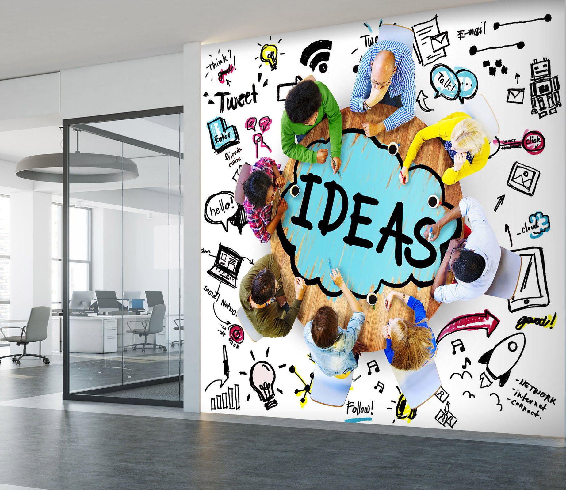 3D Cartoon Light Table 033 Wall Murals