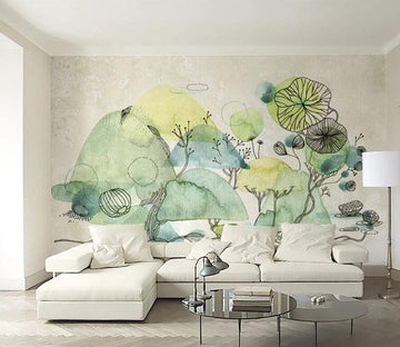 3D Lotus Leaf WC094 Wall Murals Wallpaper AJ Wallpaper 2 