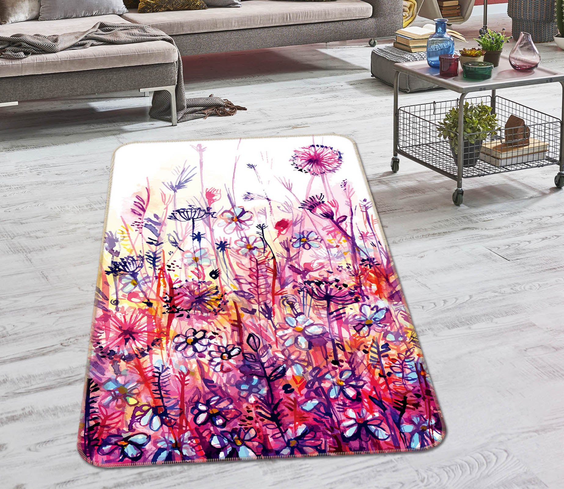 3D Flower Bush 35116 Non Slip Rug Mat