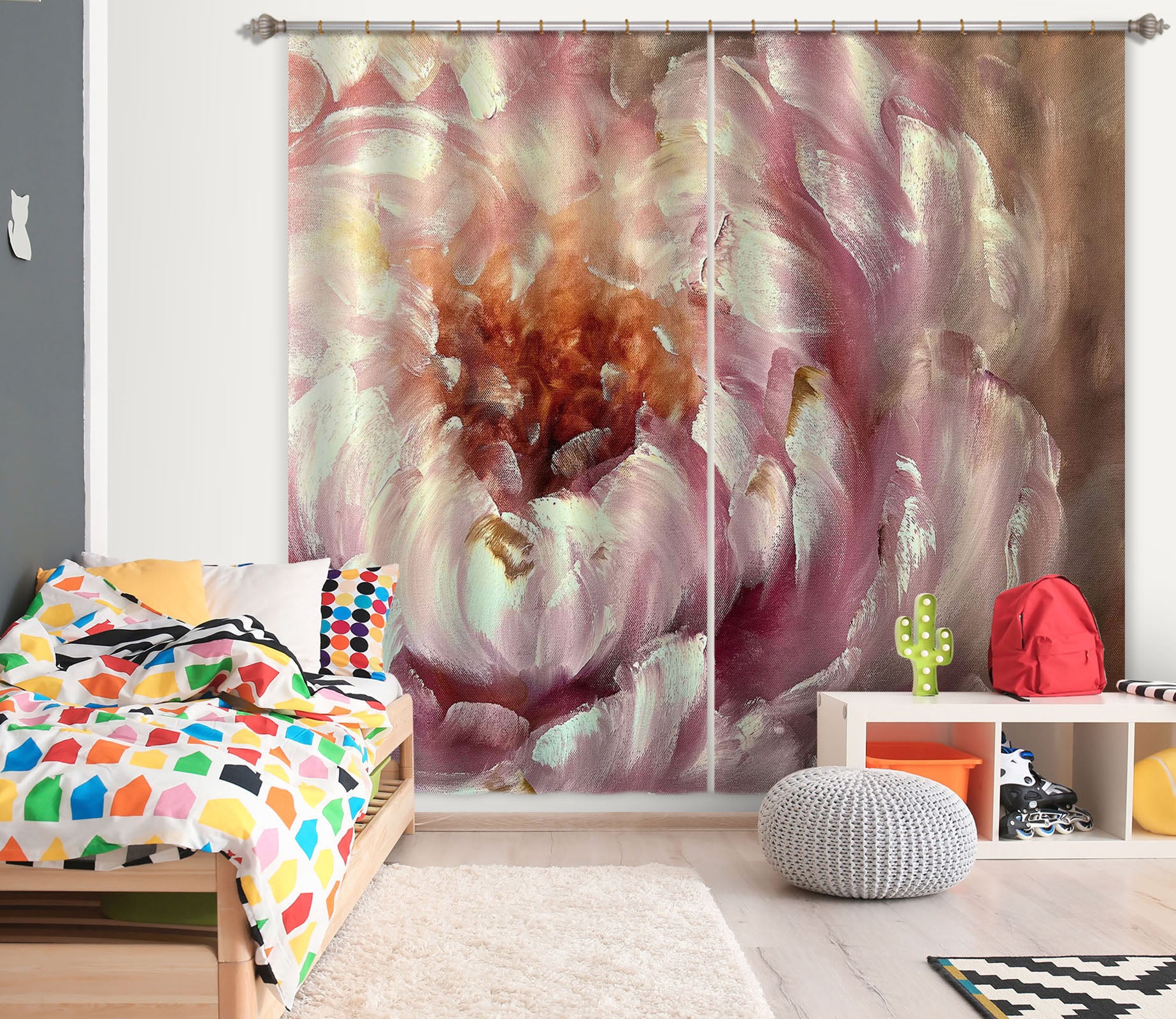 3D Painted Flowers 3026 Skromova Marina Curtain Curtains Drapes