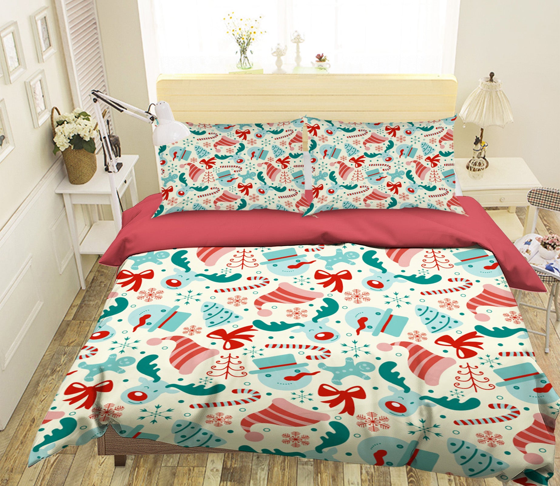 3D Christmas Hat Snowman 45008 Christmas Quilt Duvet Cover Xmas Bed Pillowcases